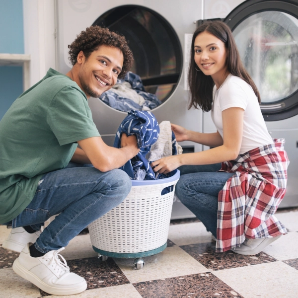 couple doing laundry